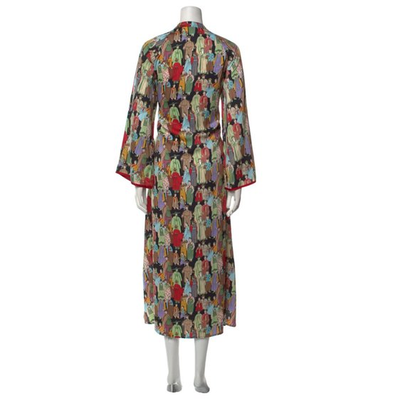 DRESS Floral Print Long Dress Size: M Human Printed like an arts in Paris - Picture 6 of 8
